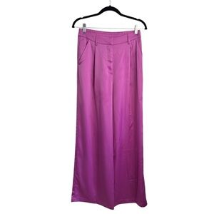 House of Harlow 1960 Purple Pink Satin Wide Leg Pants NWOT